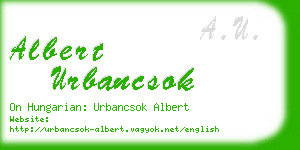 albert urbancsok business card